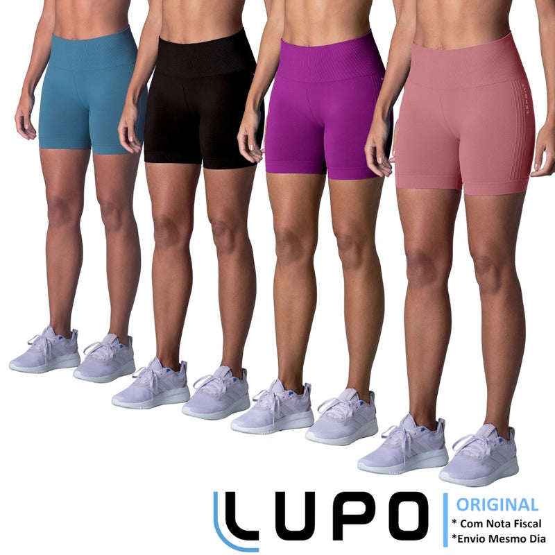 5 Shorts LSport Lupo Sem Costura Basic Cos Com Borda Interna Com Silicone Compressao Fitness