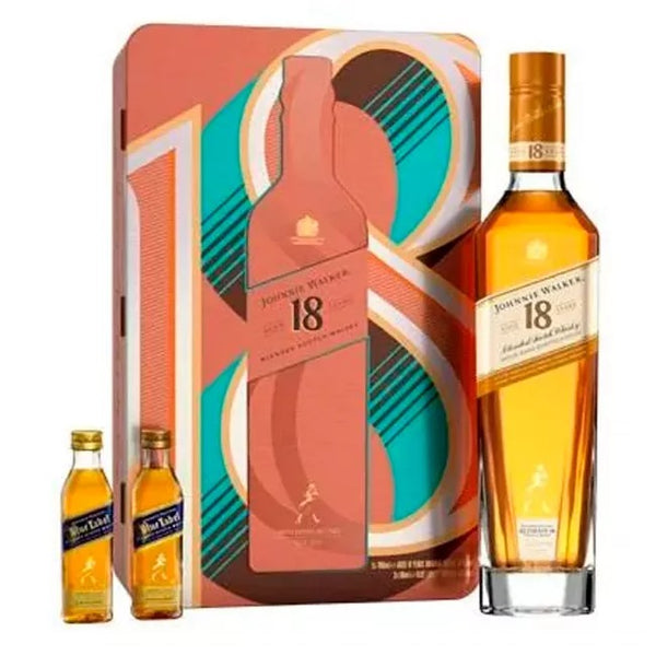 Kit Johnnie Walker Gold 18 Anos 750ml + 2 Blue Label 50 ml